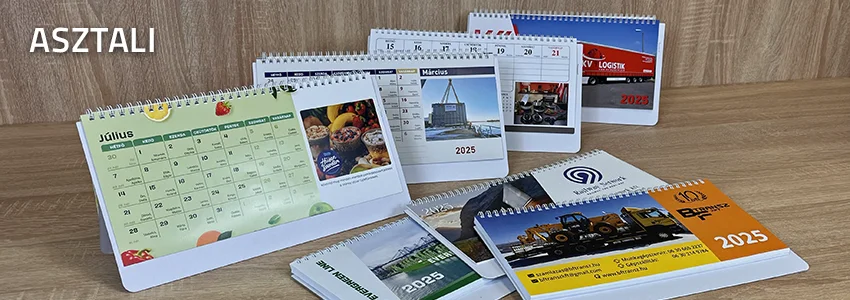 Asztali naptár minták