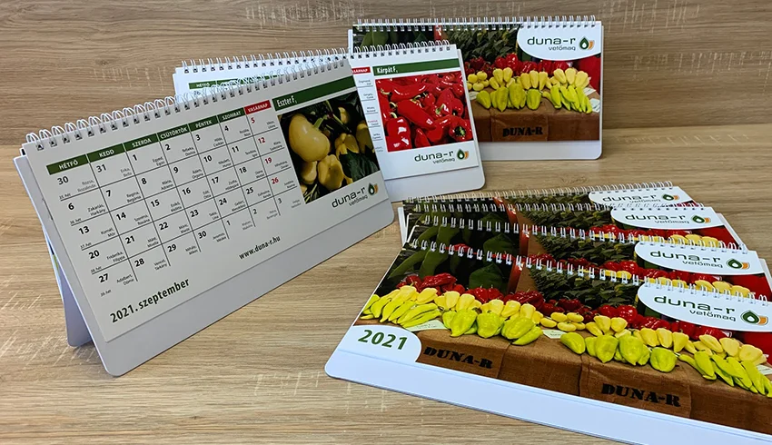 Asztali naptár havi áttekinthetőséggel